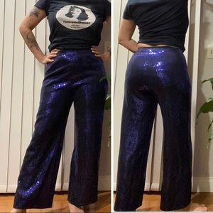Saint John couture by Marie Gray purple sequin knit pants size 12